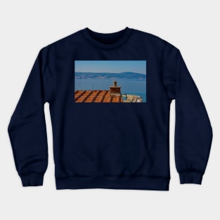 Rooftop View of Novi Vinodolski Coast, Croatia Crewneck Sweatshirt